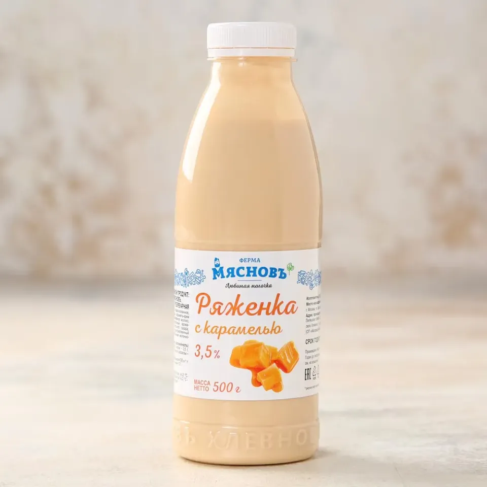 Ряженка с карамелью 3,5% 500г, ферментация 6ч