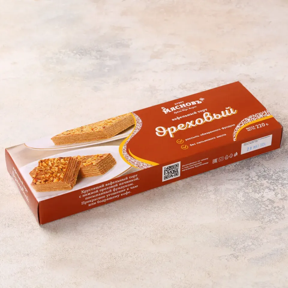 Торт вафельный Ореховый 220г