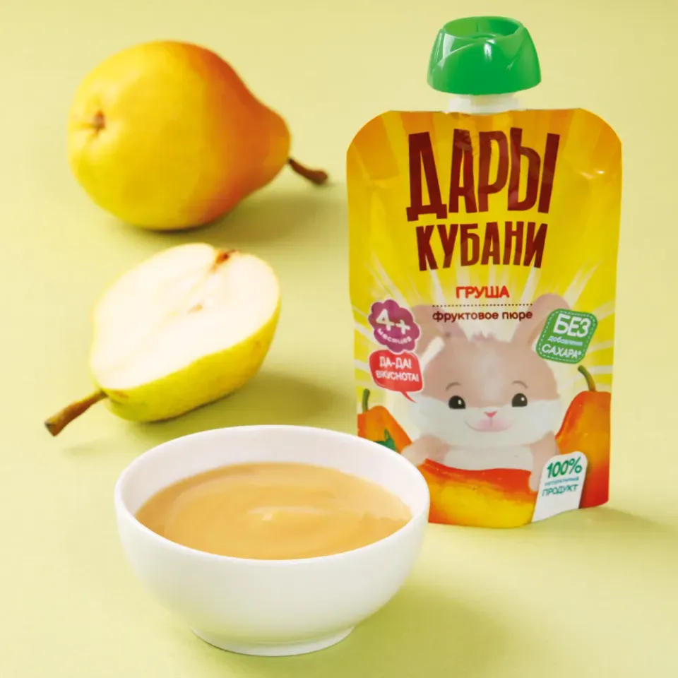 Пюре из груш без сахара для детского питания 90г