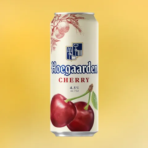 пивной напиток ХУГАРДЕН СО ВКУСОМ ВИШНИ 4.5% 0.45, светлое, Россия