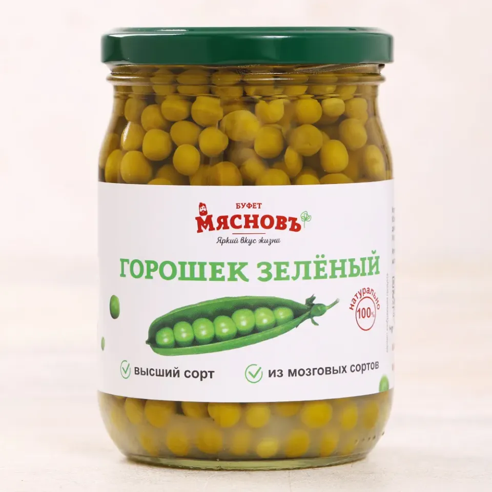 Горошек зеленый из мозговых сортов 500г