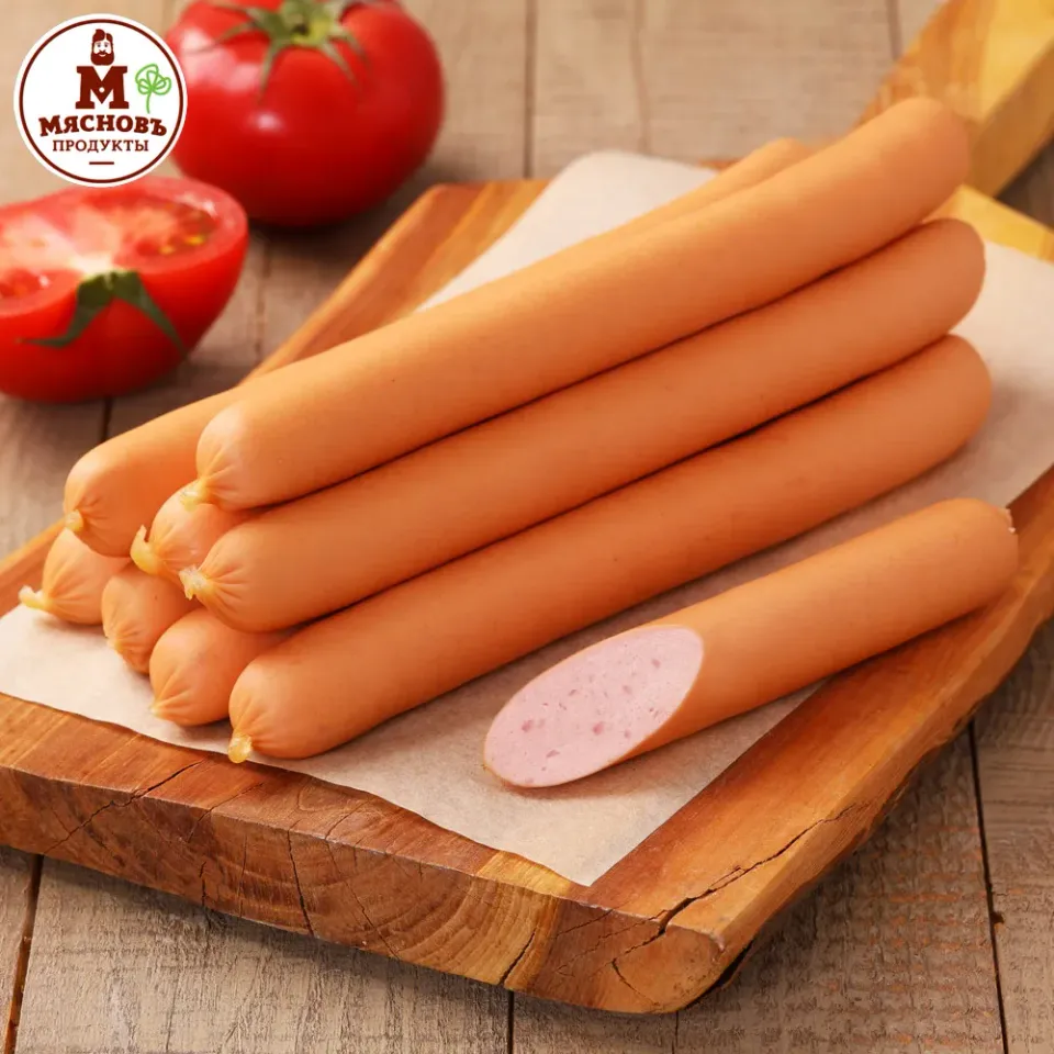 Сосиски МясновЪ По-Царски ветчинные из индейки и говядины (без свинины)