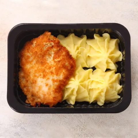 Шницель из куриного филе с картофельным пюре
