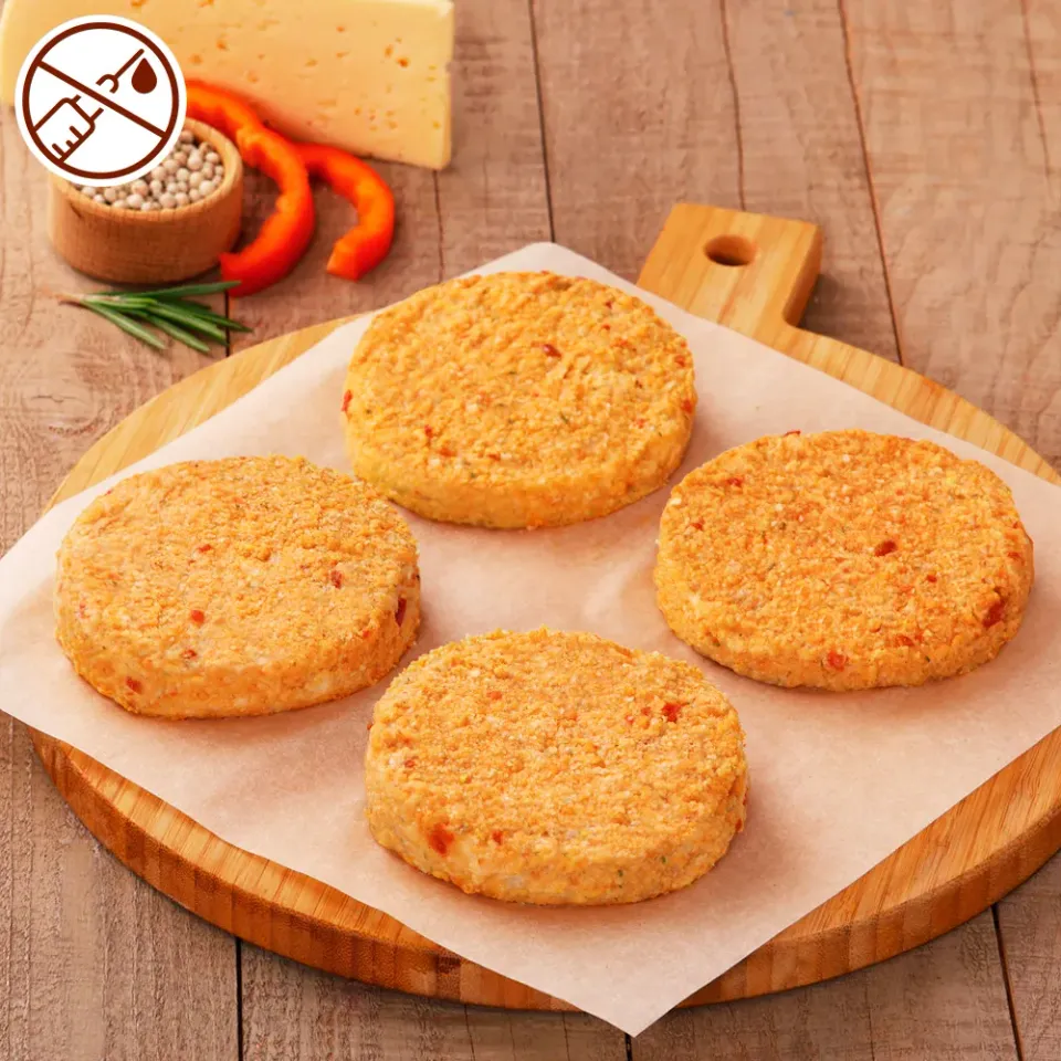 Котлеты из филе индейки с сыром и сладким перцем в панировке
