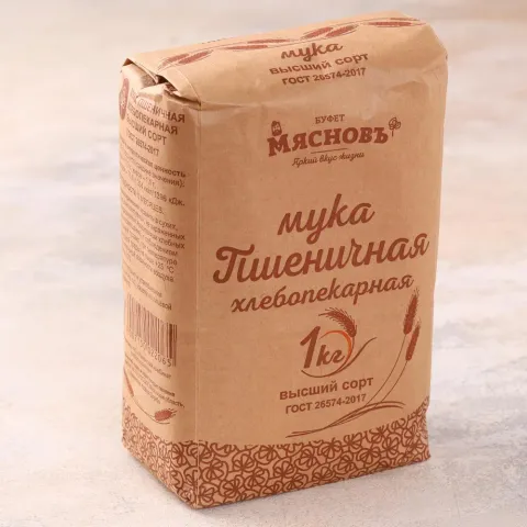 Мука пшеничная хлебопекарная ГОСТ высший сорт 1 кг
