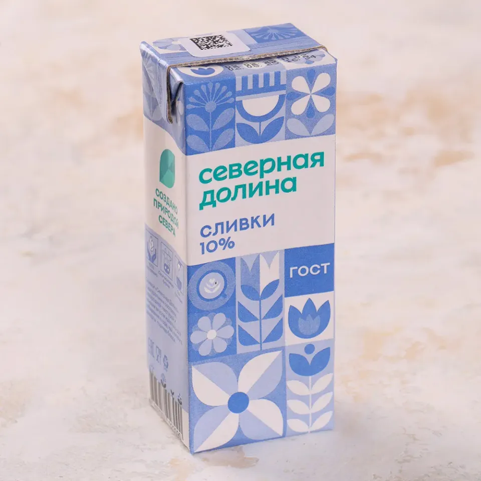 Сливки 10% ГОСТ пастеризованные питьевые 200г