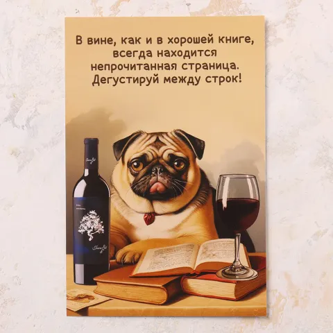 Открытка поздравительная Дегустируй между строк Гав!