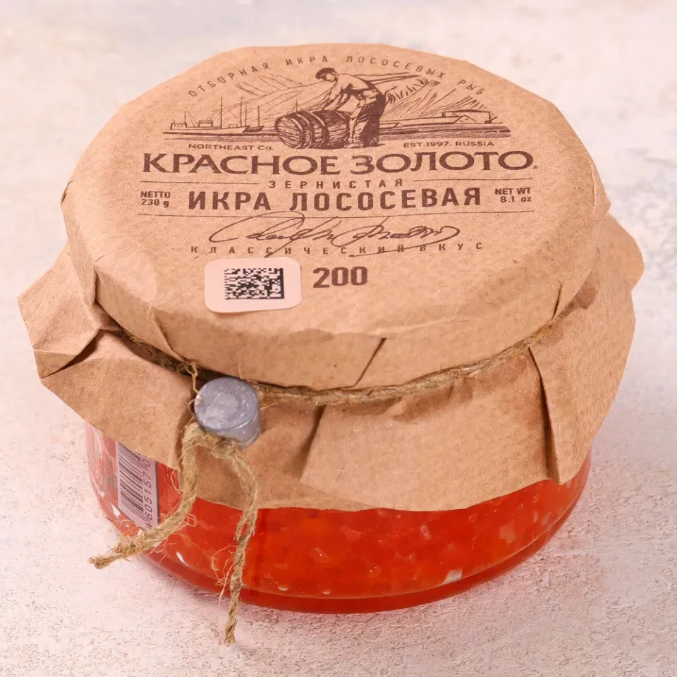 Икра лососевая горбуша зернистая Красное Золото 200г
