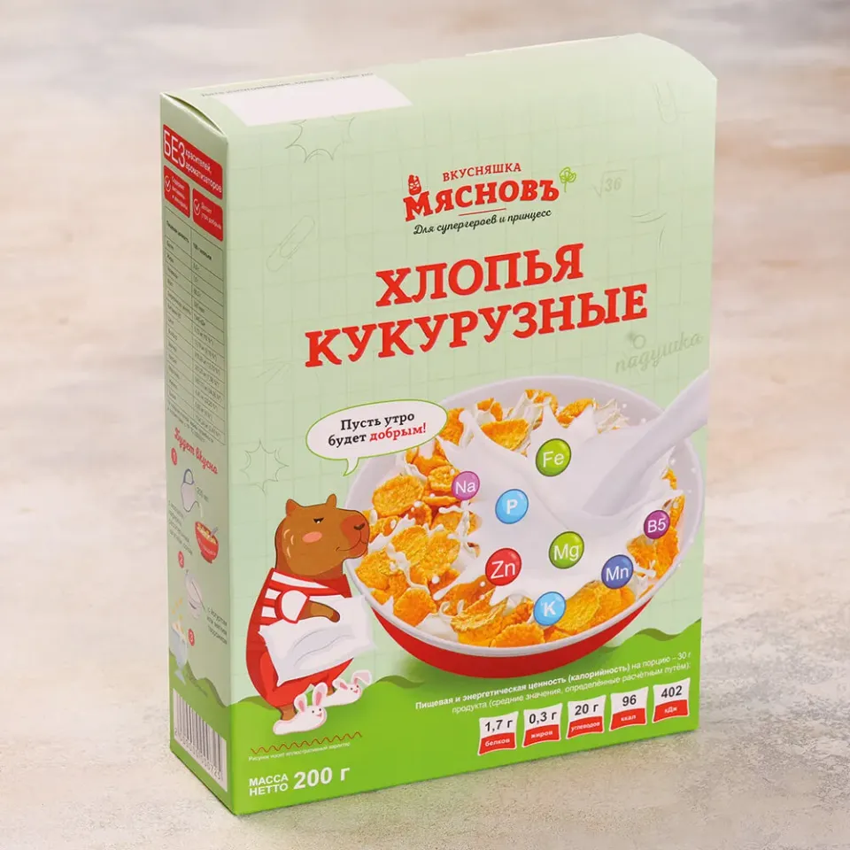Хлопья кукурузные глазированные МясновЪ ВКУСНЯШКА 200г