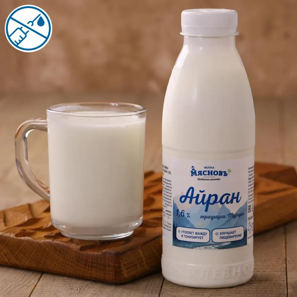 Айран 1,6% напиток кисломолочный 500мл, ферментация 6ч