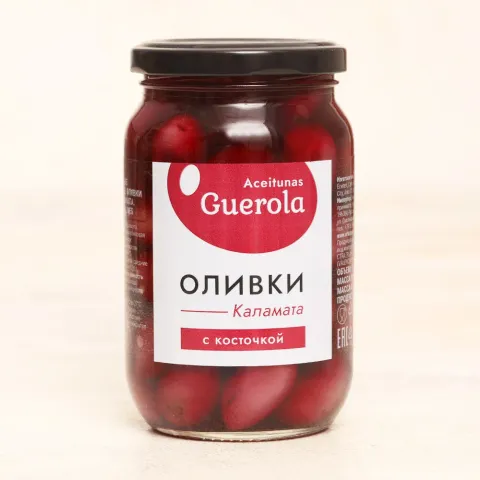 Оливки черные Каламата с косточкой Асейтунас Герола 340г Египет