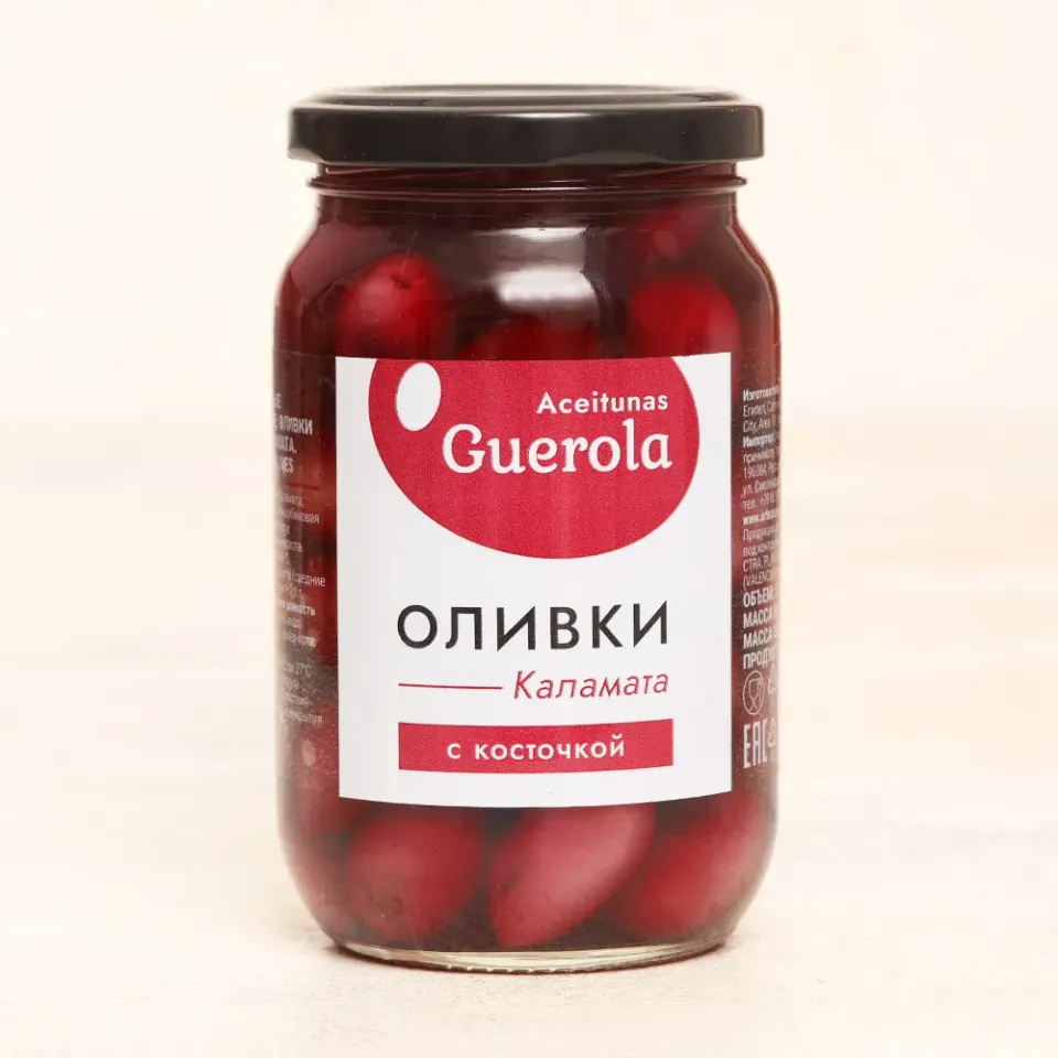 Оливки черные Каламата с косточкой Асейтунас Герола 340г Египет