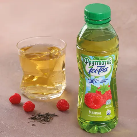 Напиток сокосодержащий зеленый чай малина 0,5л