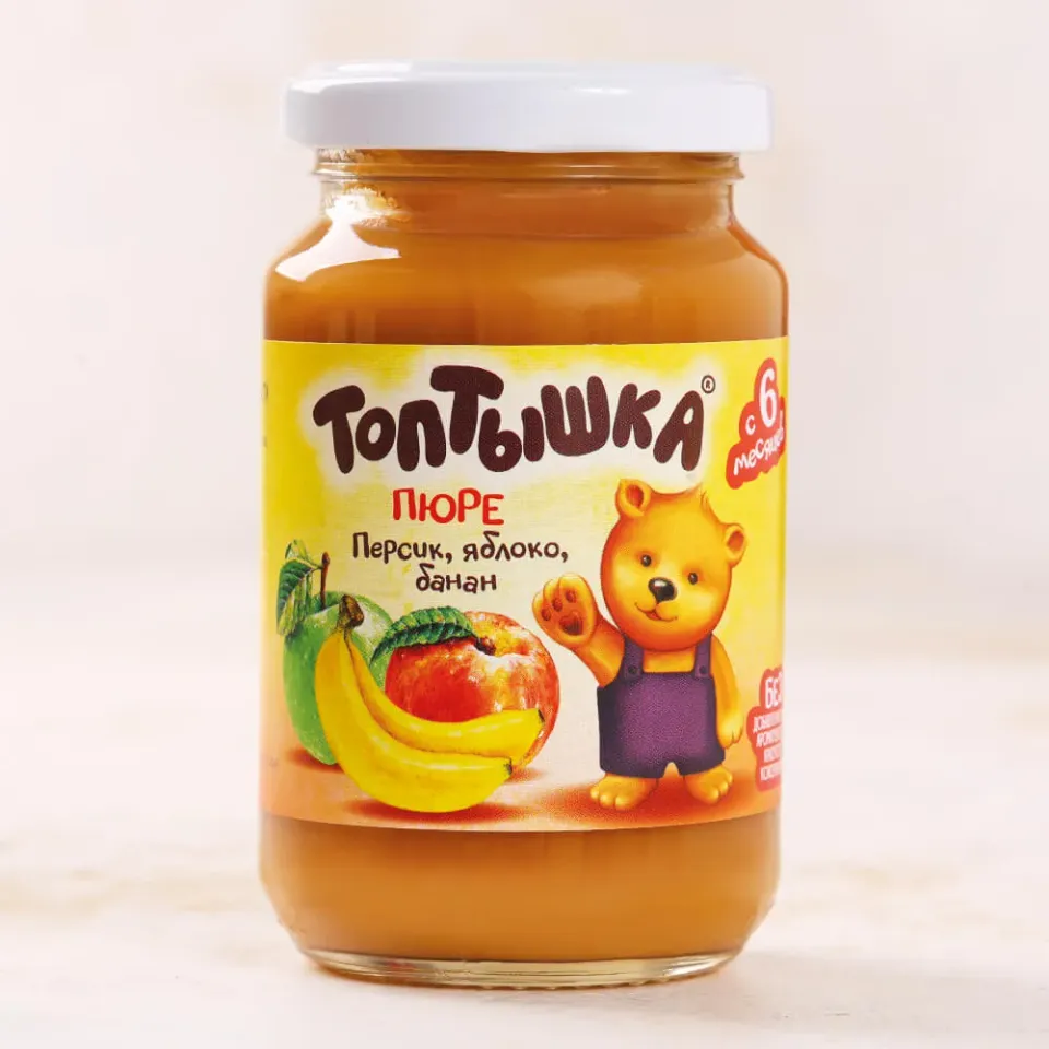 Пюре детское персик-яблоко-банан 190г