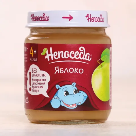 Пюре яблочное без сахара для детского питания 100г