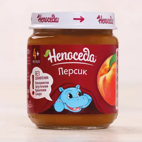 Пюре из персиков без сахара для детского питания 100г