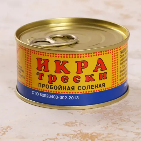 Икра трески пробойная соленая 130г
