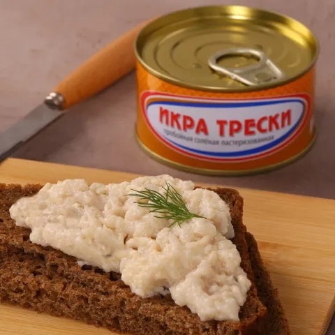 Икра трески пробойная соленая 120г