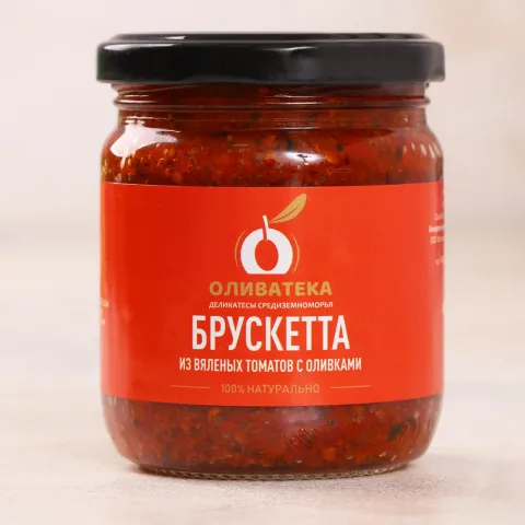 Брускетта из вяленых томатов и оливок Оливатека 195г Турция