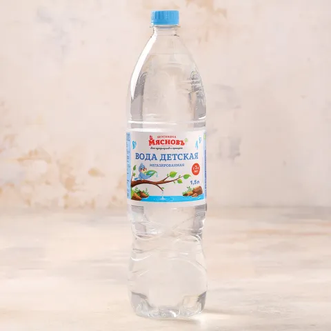 Вода природная питьевая для детского питания МясновЪ ВКУСНЯШКА с 3 лет негазированная 1,5л