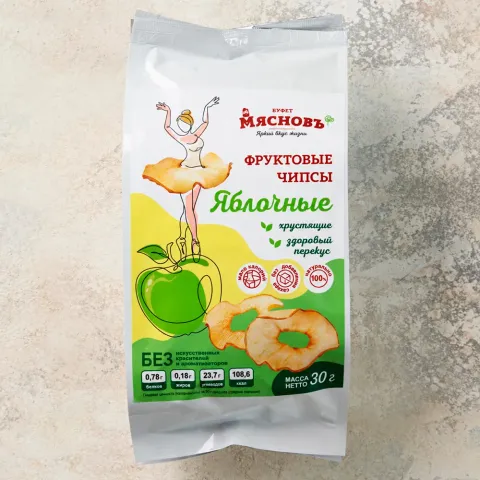 Чипсы фруктовые натуральные из яблок 30г