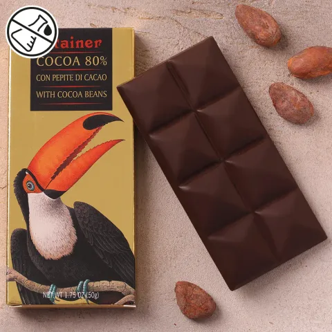 Шоколад горький 80% с какао-крупкой Стайнер 50г Италия