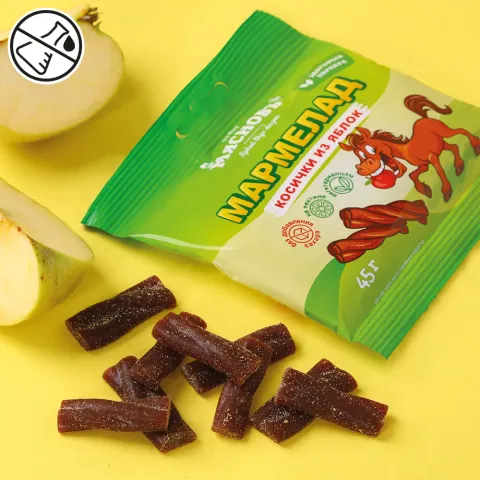 Мармелад косички из яблок Мясновъ ВКУСНЯШКА 45г
