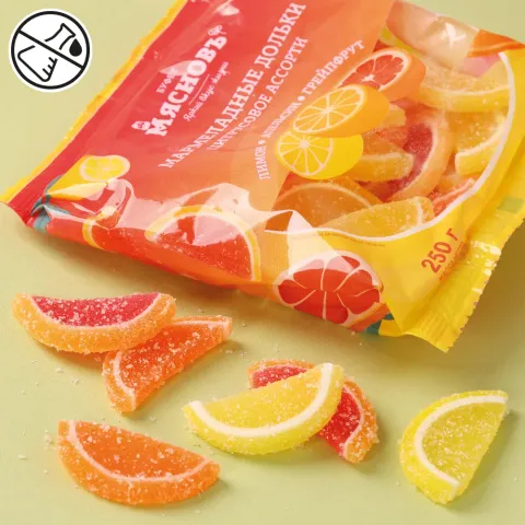 Мармеладные дольки ассорти 250г