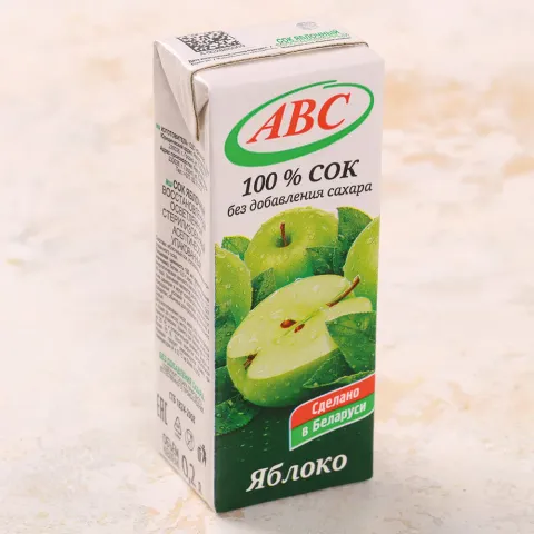 Сок яблочный осветленный 0,2л Беларусь