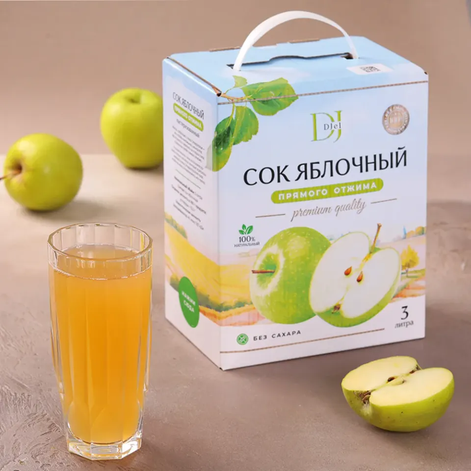 Сок яблочный прямого отжима для детского питания с 3 лет 3л