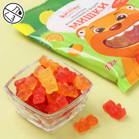 Мармелад жевательный Мишки с фруктовым соком Мясновъ ВКУСНЯШКА 70г