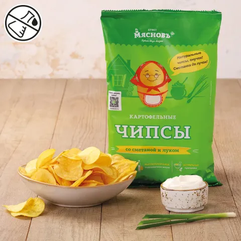 Чипсы картофельные со вкусом сметаны и лука 100г