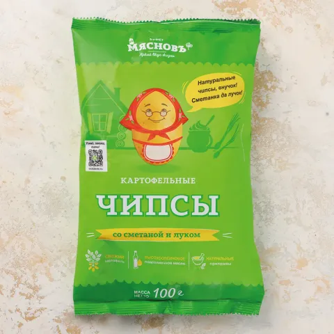 Чипсы картофельные со вкусом сметаны и лука 100г