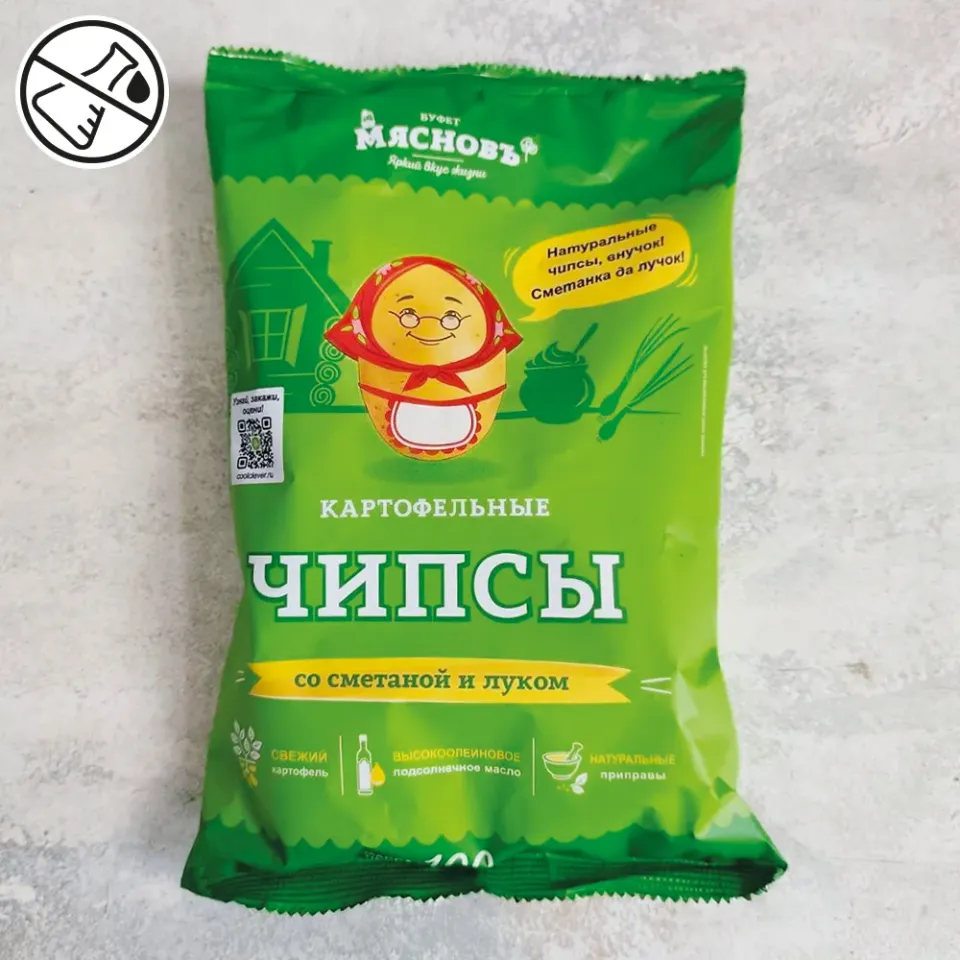 Чипсы картофельные со вкусом сметаны и лука 100г