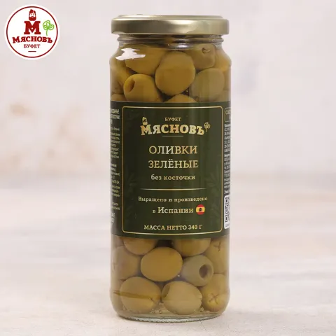 Оливки зеленые без косточки 340г Испания