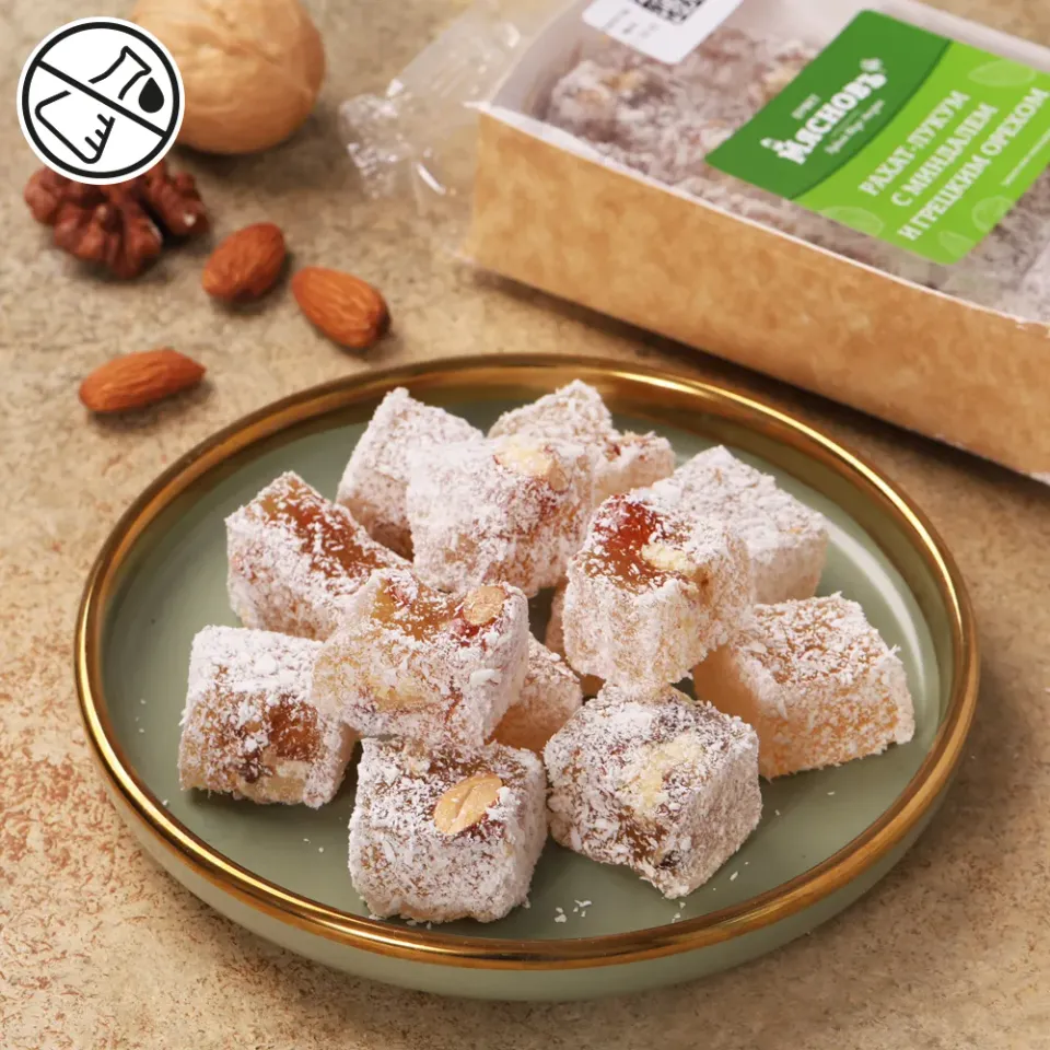 Рахат-лукум с миндалем и грецким орехом 180г