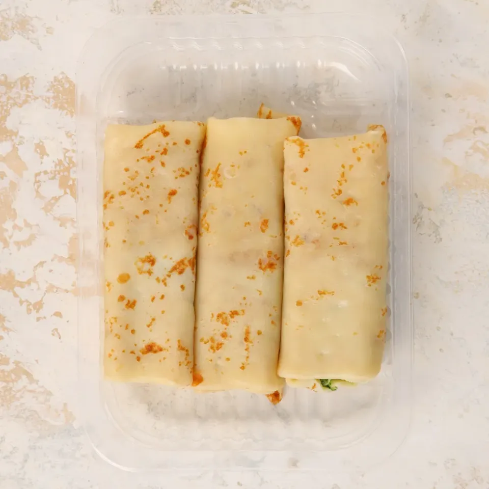 Блинчики со шпинатом и сыром