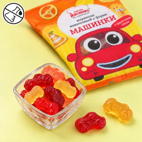 Мармелад жевательный Машинки с фруктовым соком Мясновъ ВКУСНЯШКА 70г
