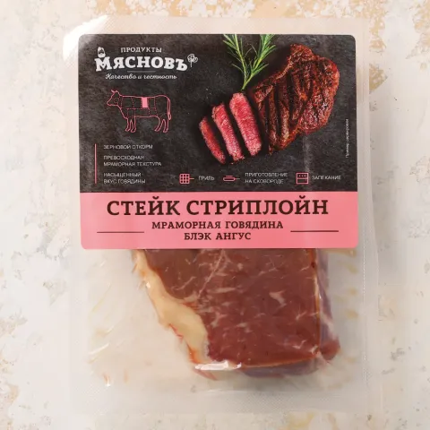 Стриплойн стейк мраморная говядина зерновой откорм