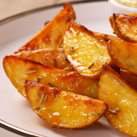 Картофельные дольки с чесноком и розмарином