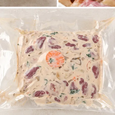 Жаркое из куриных сердечек с грибами в сметанном соусе для запекания