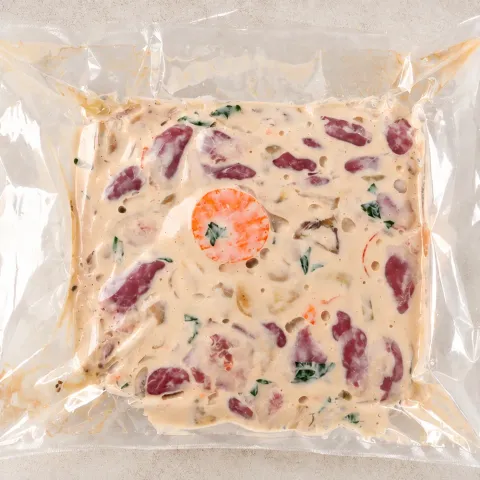 Жаркое из куриных сердечек с грибами в сметанном соусе для запекания