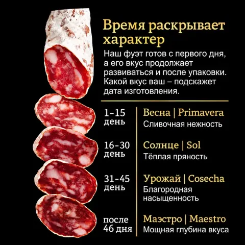 Колбаса Фуэт Экстра сыровяленая полусухая, созревание 25 суток, 150г