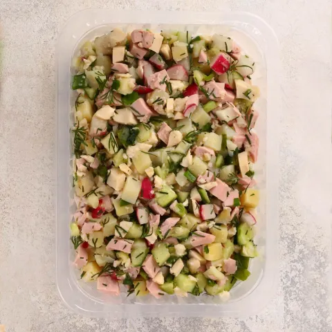 Окрошка с колбасой