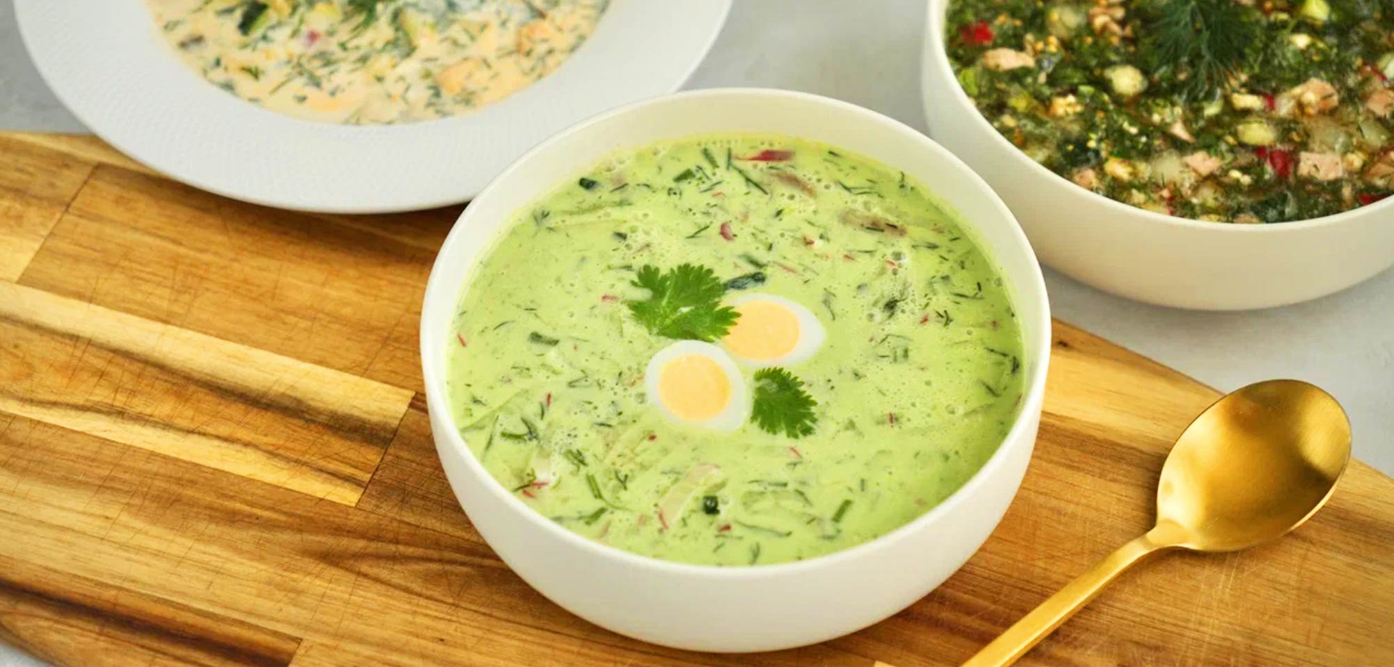 Окрошка с говяжьим языком на тане