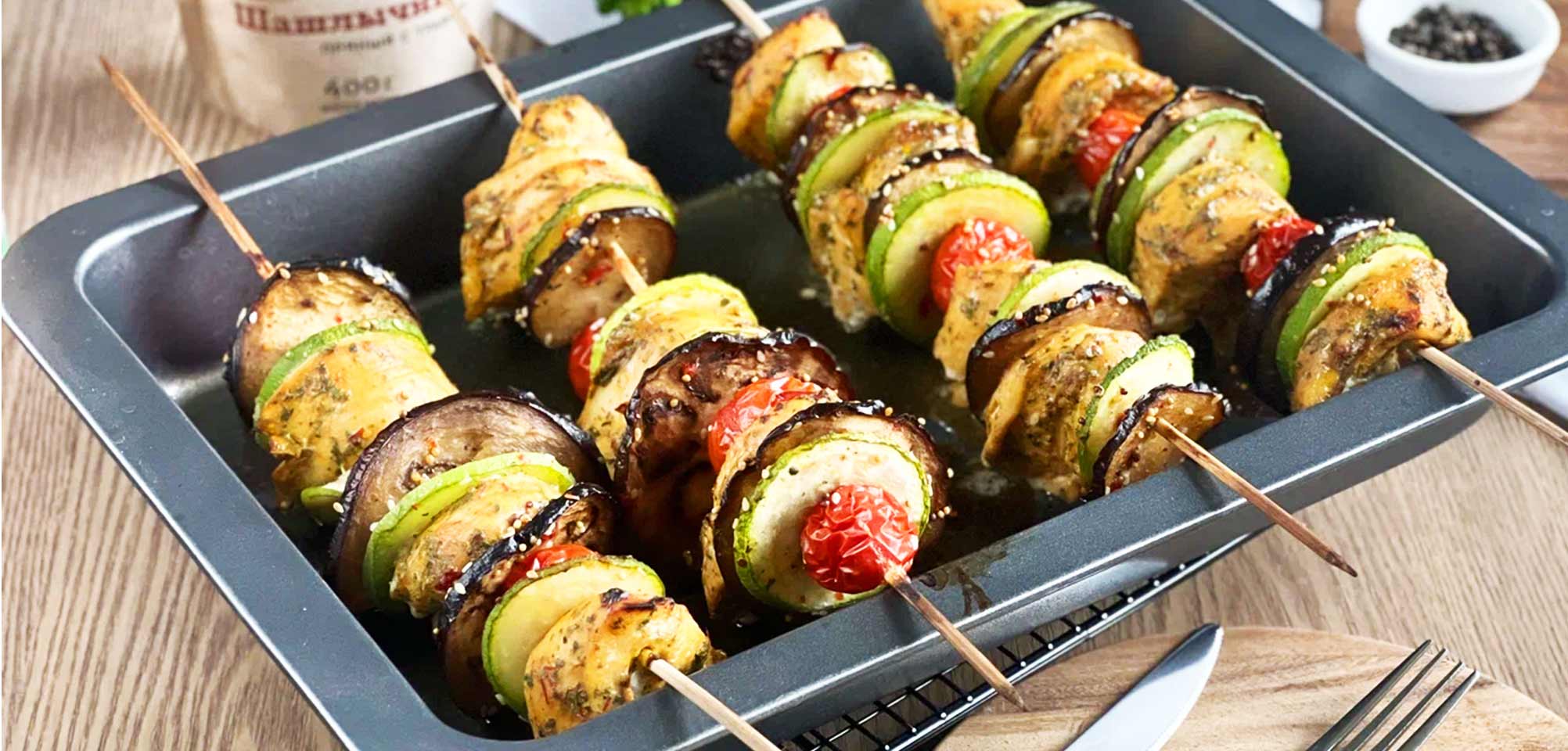 Куриные шашлычки в духовке